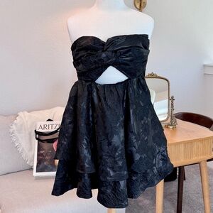 Anthropologie Black Floral Mini Dress